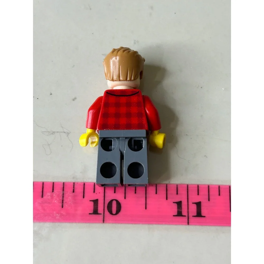LEGO Minifigure Red Plaid Flannel‎ Shirt Ginger Beard Mustache Gray Legs